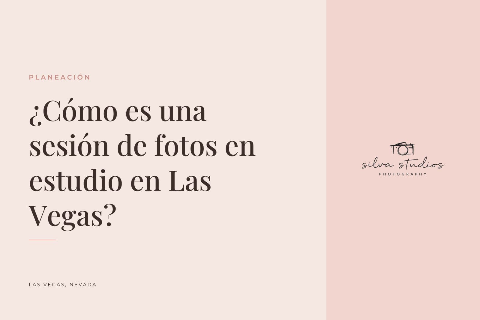 Portada del diario de Silva Studios Photography que dice "¿Cómo es una sesión de fotos en estudio en Las Vegas?"