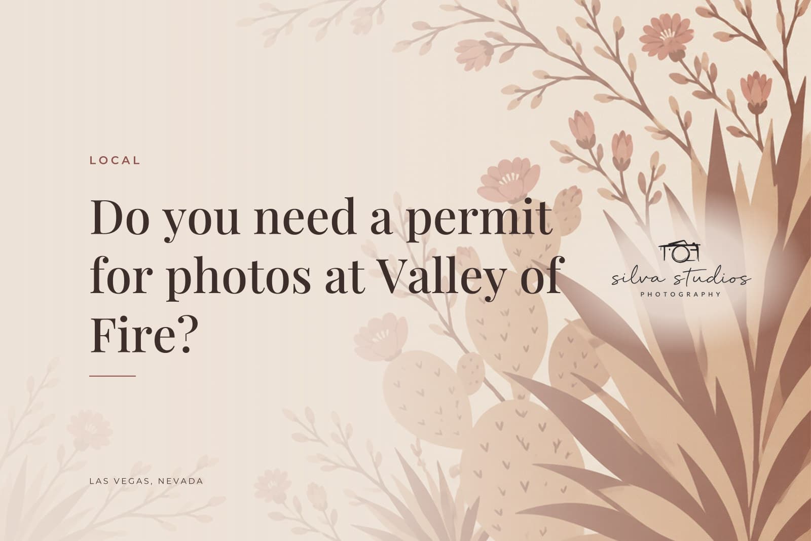 Silva Studios Photography journal cover reading "Do you need a permit for photos at Valley of Fire?"