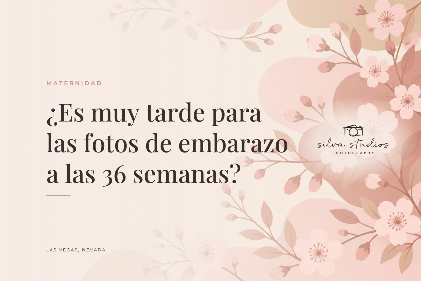 Portada del diario de Silva Studios Photography que dice "¿Es muy tarde para las fotos de embarazo a las 36 semanas?"