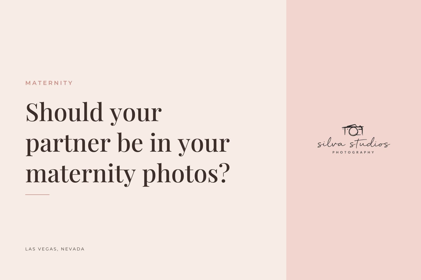 Silva Studios Photography journal cover reading "Should your partner be in your maternity photos?"