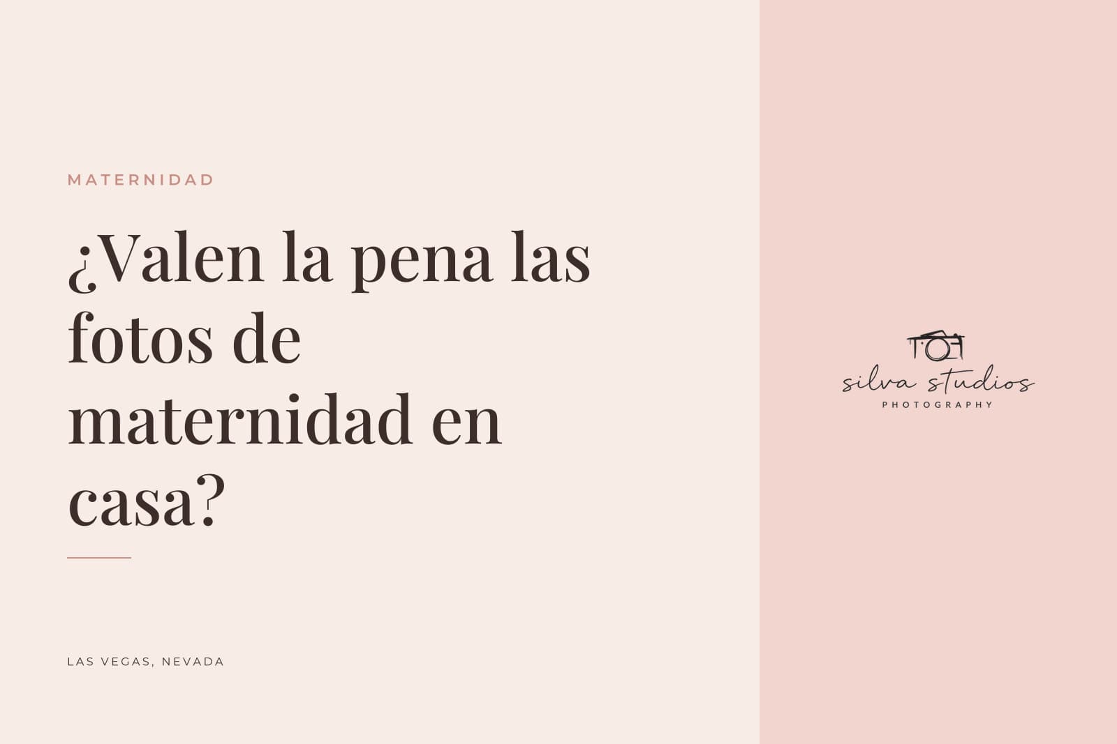 Portada del diario de Silva Studios Photography que dice "¿Valen la pena las fotos de maternidad en casa?"