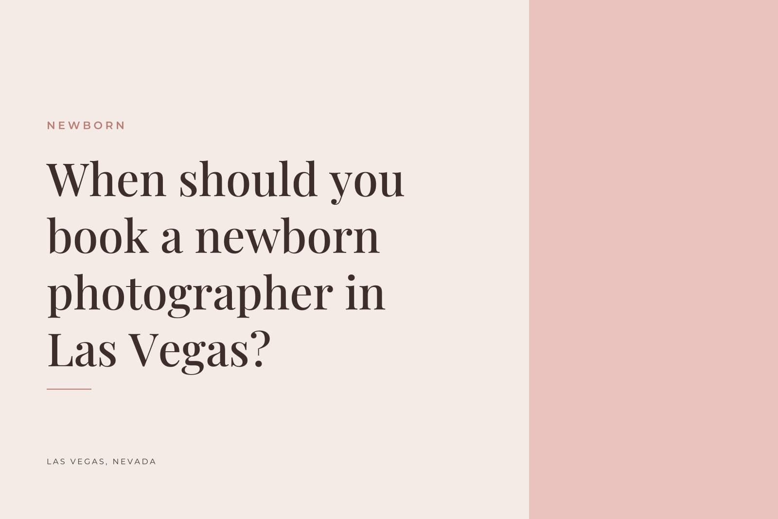 Silva Studios Photography journal cover reading "When should you book a newborn photographer in Las Vegas?"